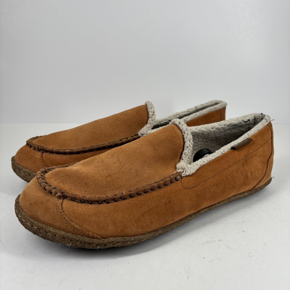 Columbia Big Sky Moc Men's‎ 13 Brown Suede Shearling Faux Fur Slipper YM5241-287